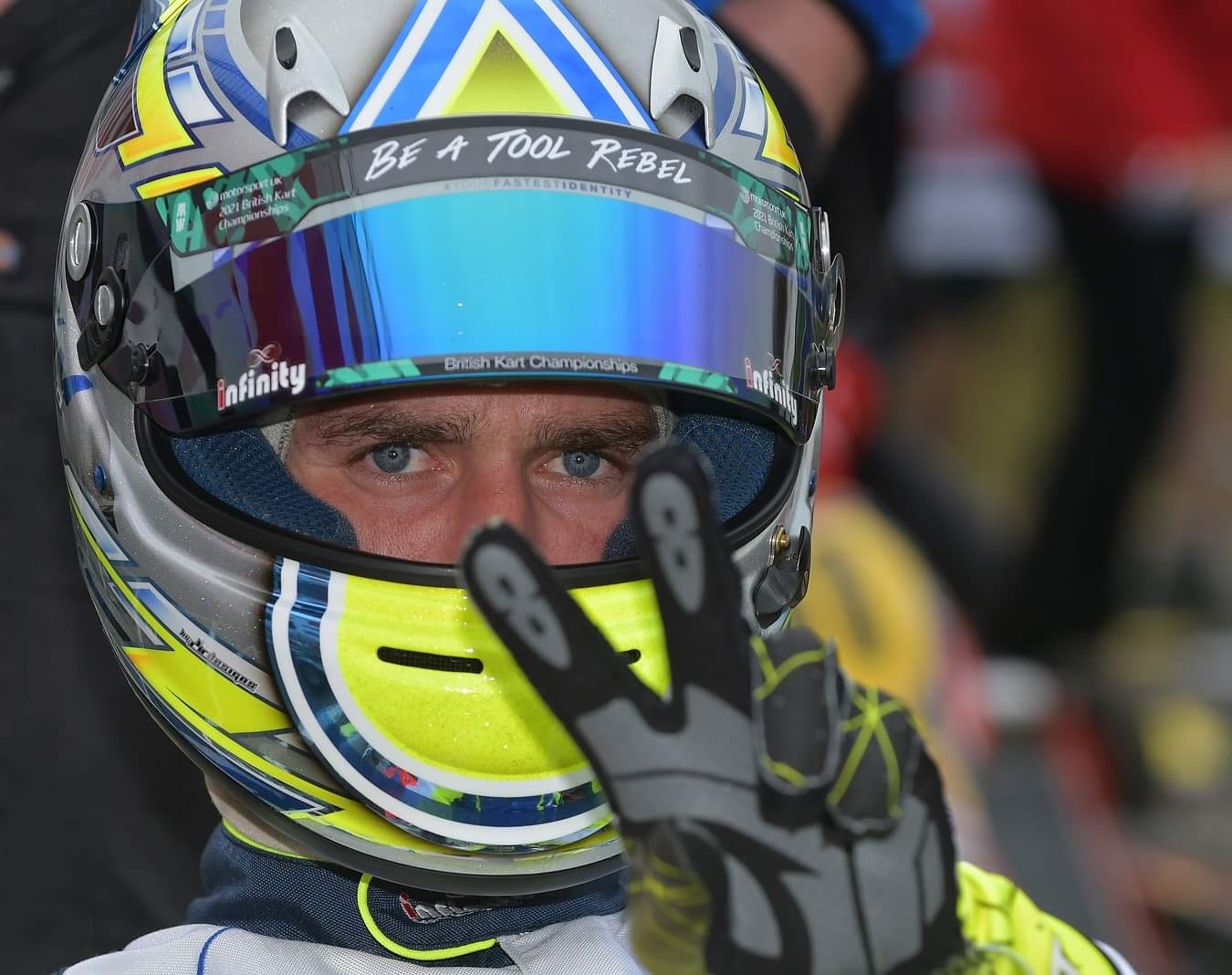 Racing helmet close-up