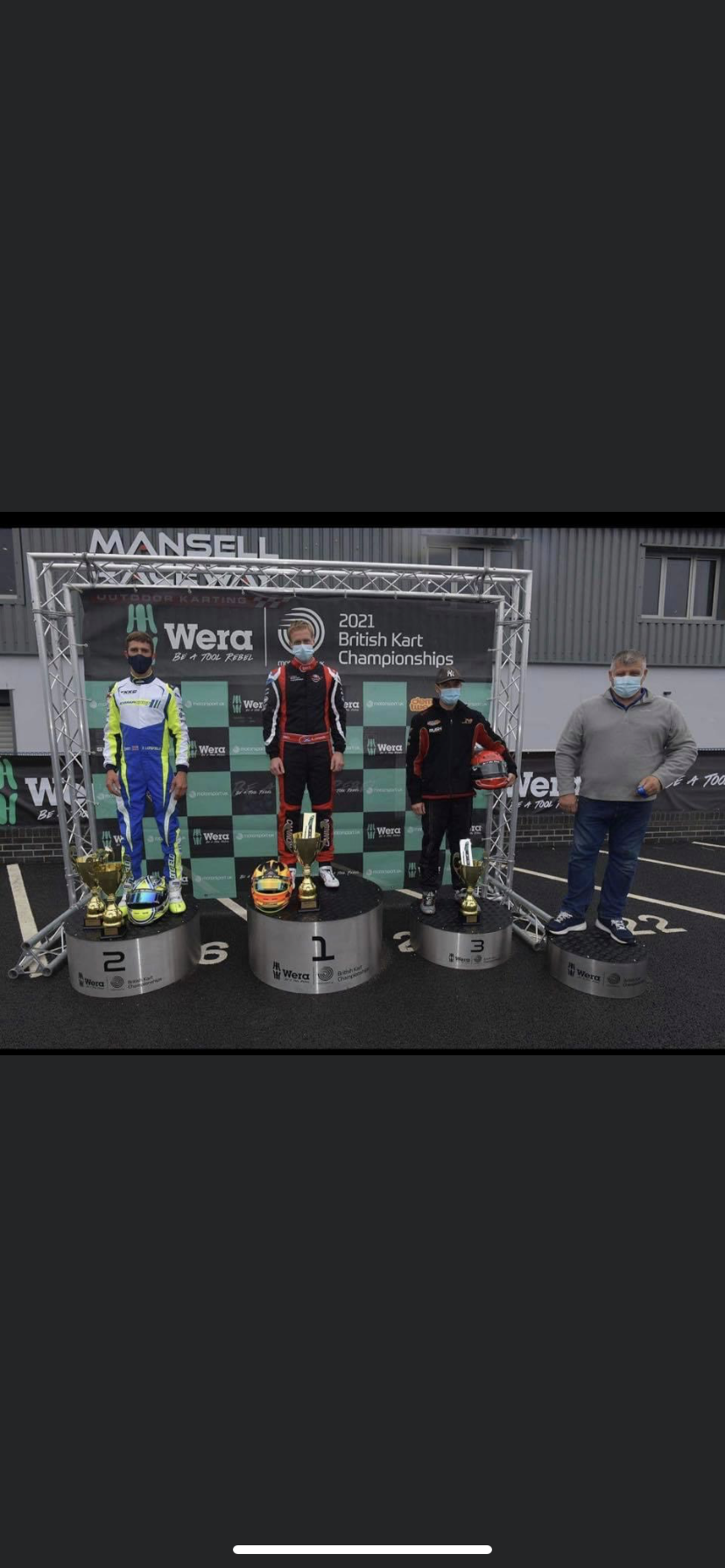 Longfield Performance podium finish celebration