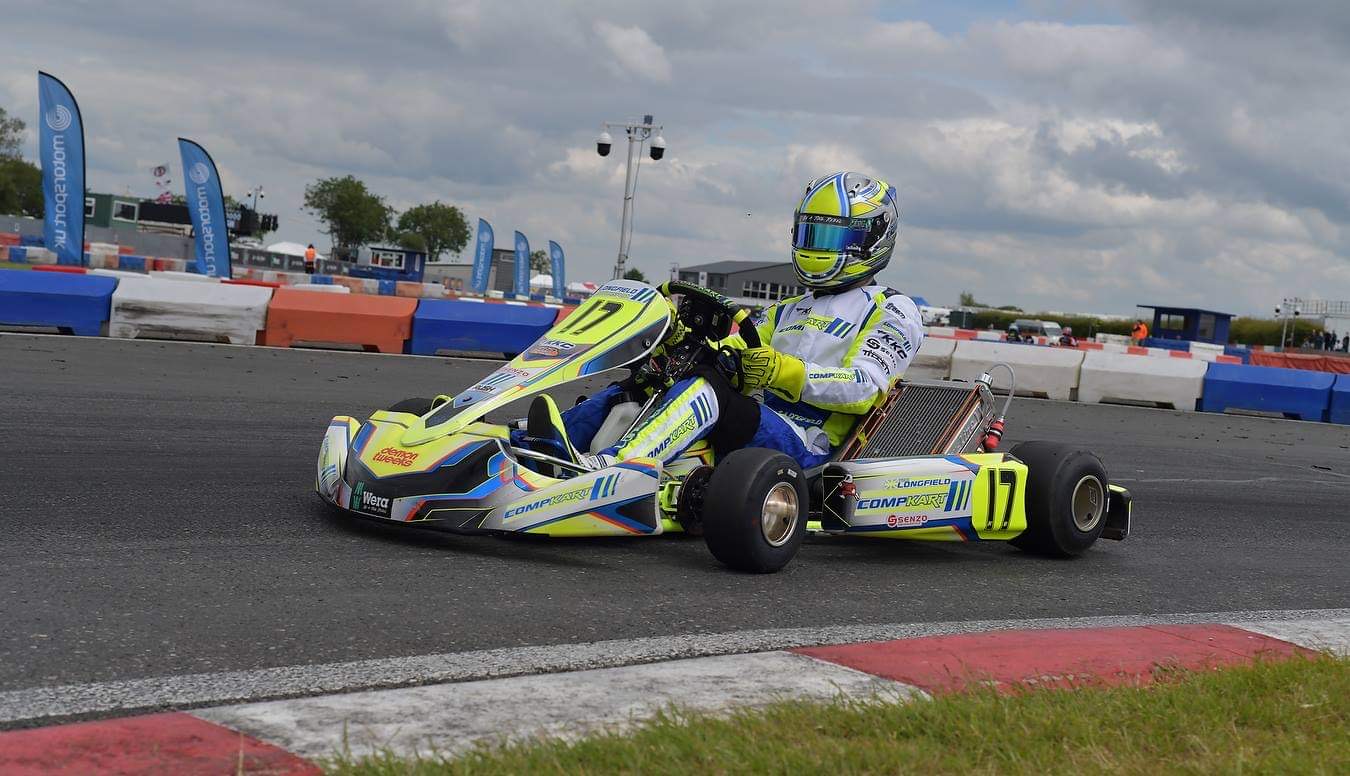 Competitive kart racing on track